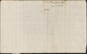 Draft of Letter from John Read and Peleg Coffin to William Martin, 3 August 1802