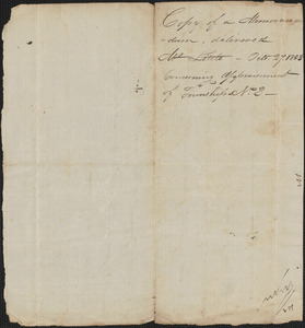 Draft of an Acceptance of an Appraisal by the Committee for the Sale of Eastern Lands, 27 October, 1803
