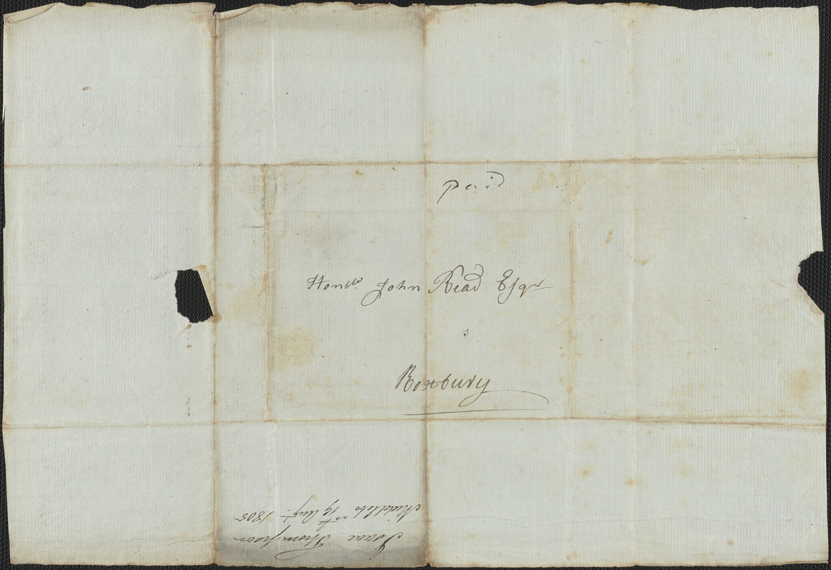 Isaac Thompson to John Read, 19 August 1805