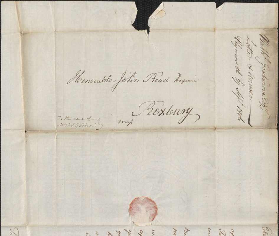 Nathaniel Goodwin to John Read and William Smith, 27 April 1806