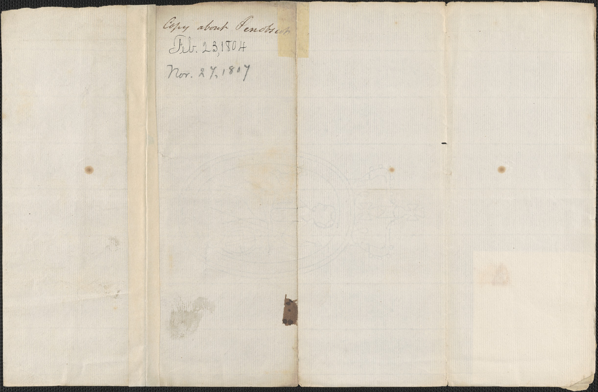 Elijah Winslow to the Treasury Office, 27 November 1807