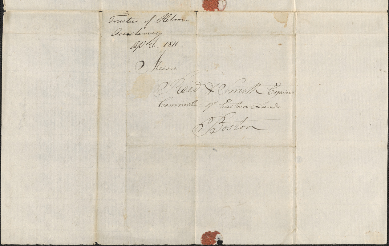 Hebron Academy to William Smith and John Read, 26 April 1811 - Digital ...