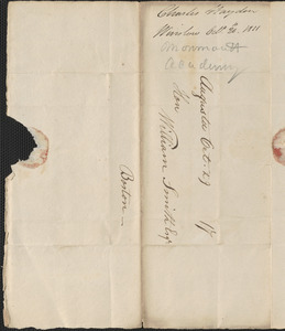 Charles Hayden to John Read and William Smith, 20 October 1811