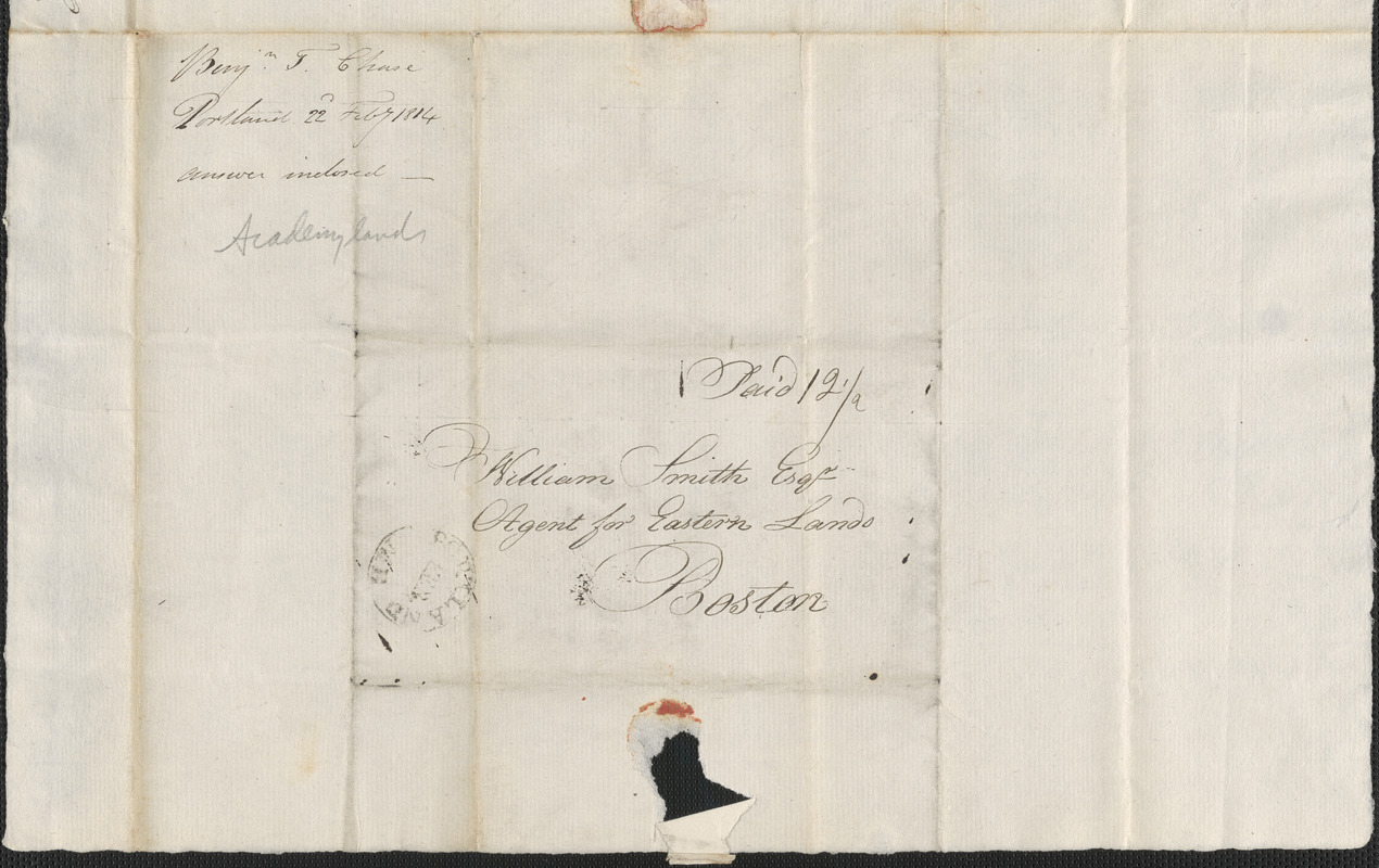 Benjamin Chase to William Smith, 22 February 1814