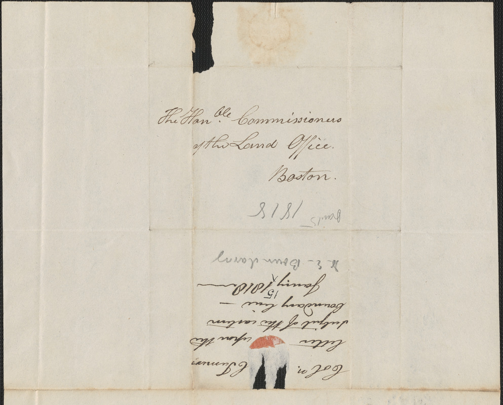 Charles Turner to the Commissioners of the Land Office, 15 January 1818