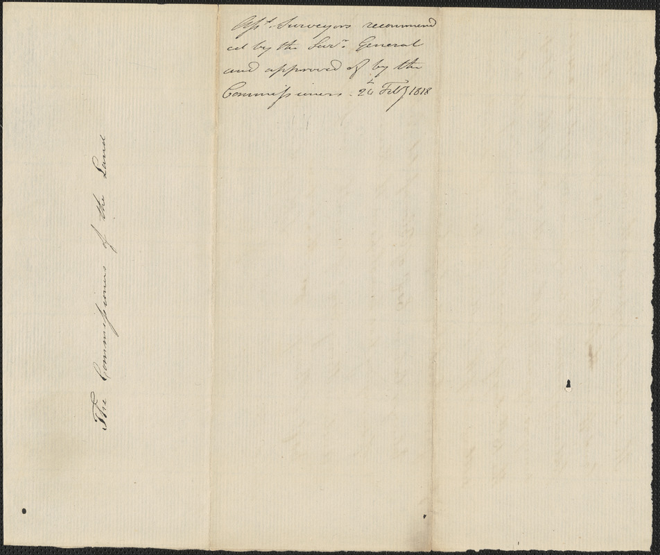 Lothrop Lewis to the Commissioners of the Land Office, 24 February 1818 ...