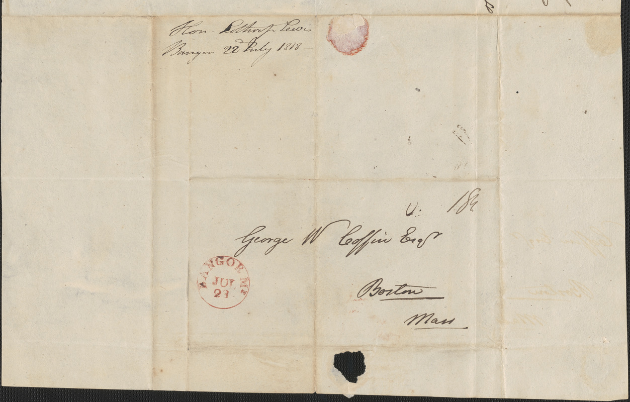 Lothrop Lewis to George Coffin, 22 July 1818 - Digital Commonwealth