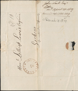 John Neal to Lothrop Lewis, 14 March 1819