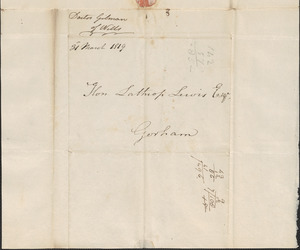 Joseph Gilman to Lothrop Lewis, 31 March 1819