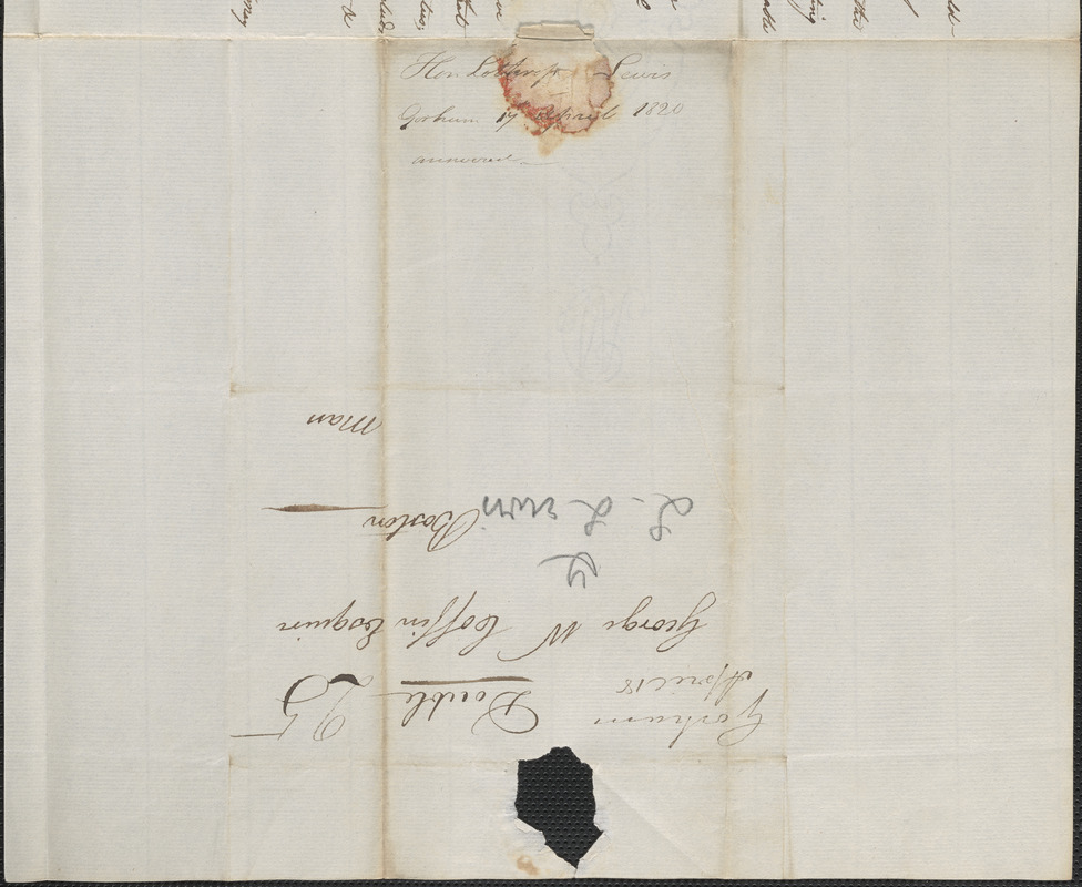 Lothrop Lewis to George Coffin, 17 April 1820 - Digital Commonwealth