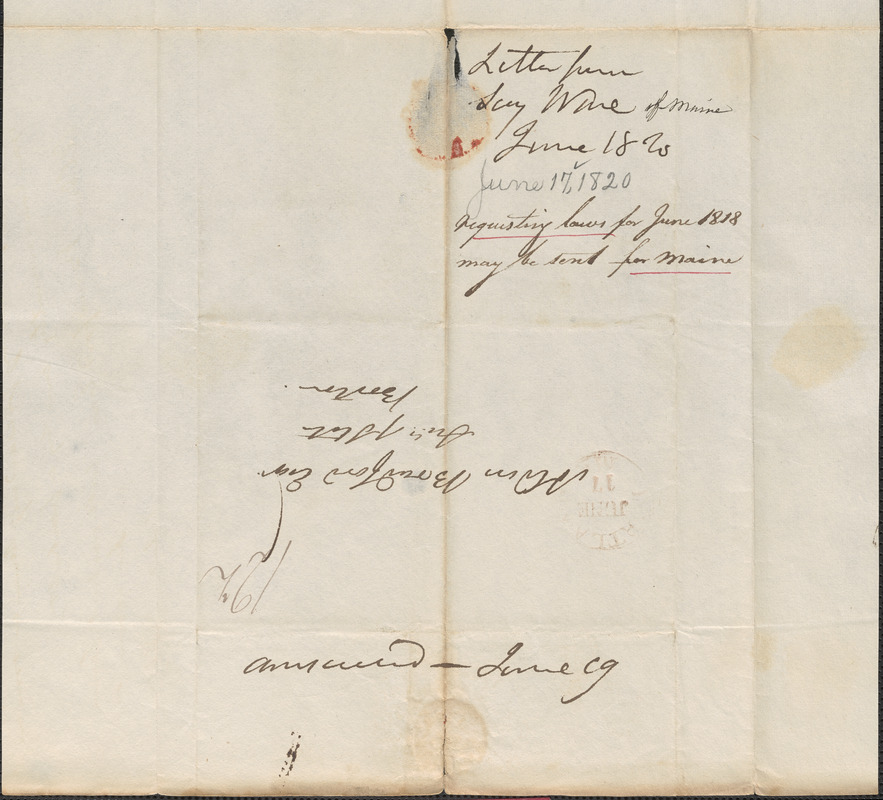 Ashur Ware to Alden Bradford, 17 June 1820