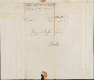 William Walker to George Coffin, 23 September 1820