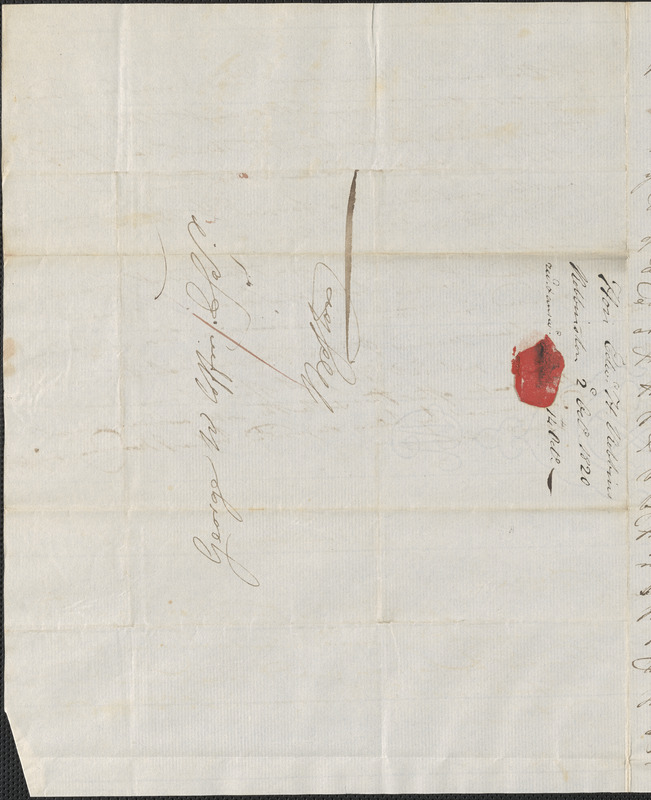 Edward Robbins to George Coffin, 2 October 1820 - Digital Commonwealth