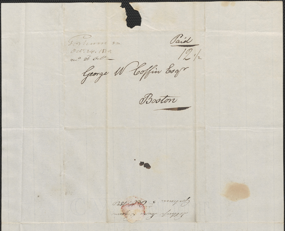 Lothrop Lewis to George Coffin, 5 October 1820 - Digital Commonwealth