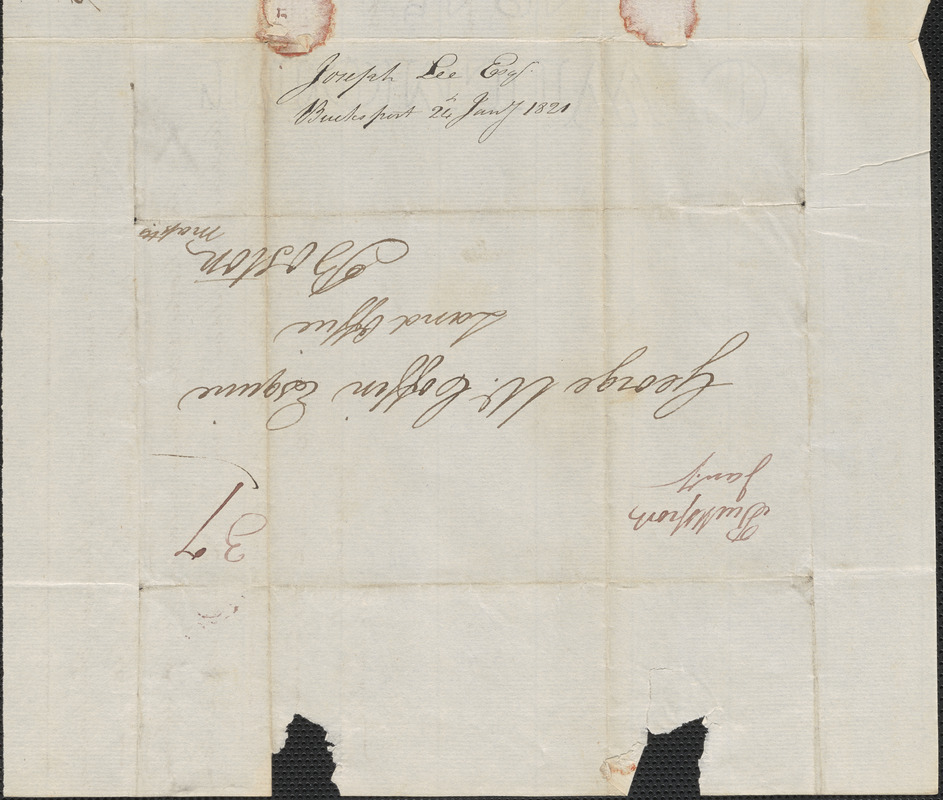 Joseph Lee to George Coffin, 24 January 1821 - Digital Commonwealth