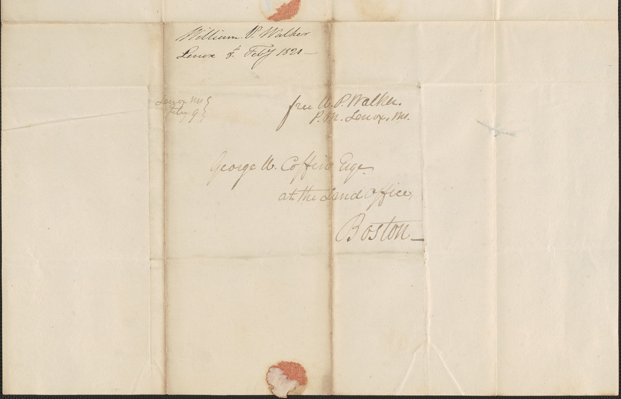 William Walker to George Coffin, 8 February 1821