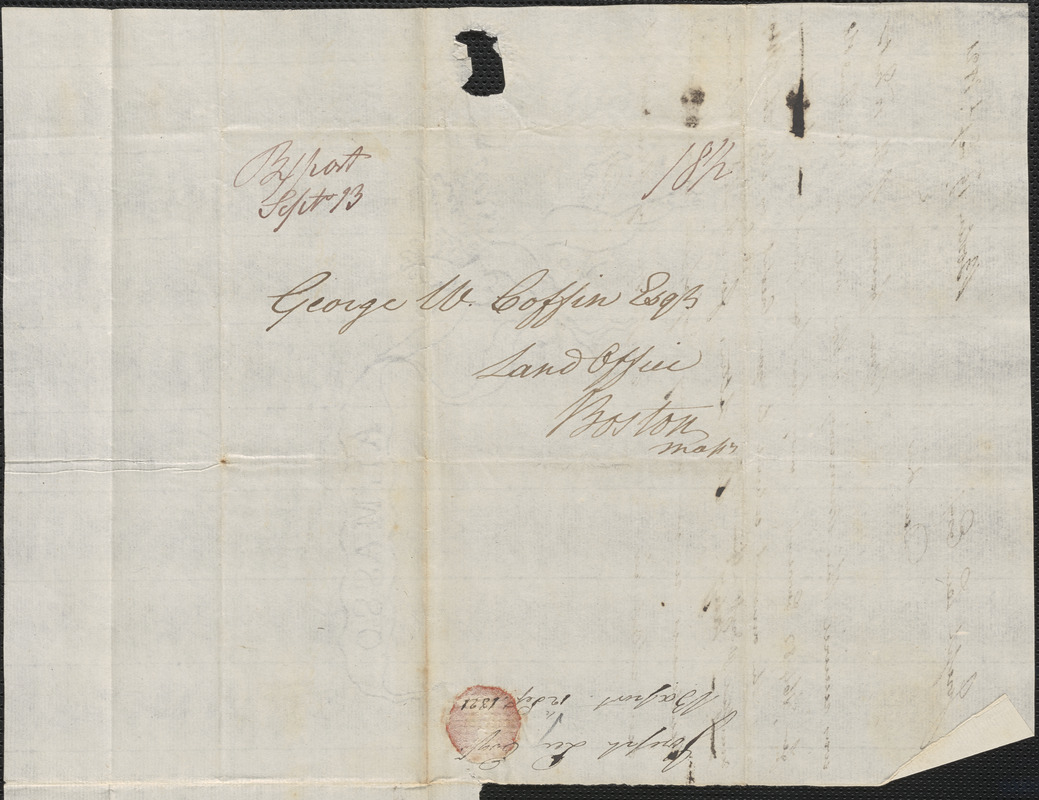 Joseph Lee to George Coffin, 12 September 1821 - Digital Commonwealth