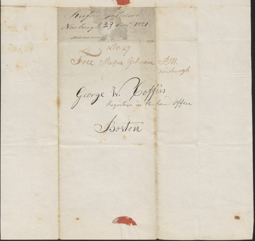 Rufus Gilmore to George Coffin, 29 November 1821 - Digital Commonwealth