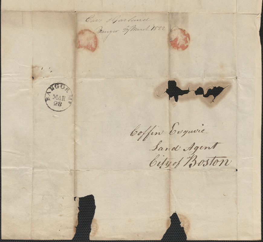 Carr & Garland to George Coffin, 27 March 1822 - Digital Commonwealth