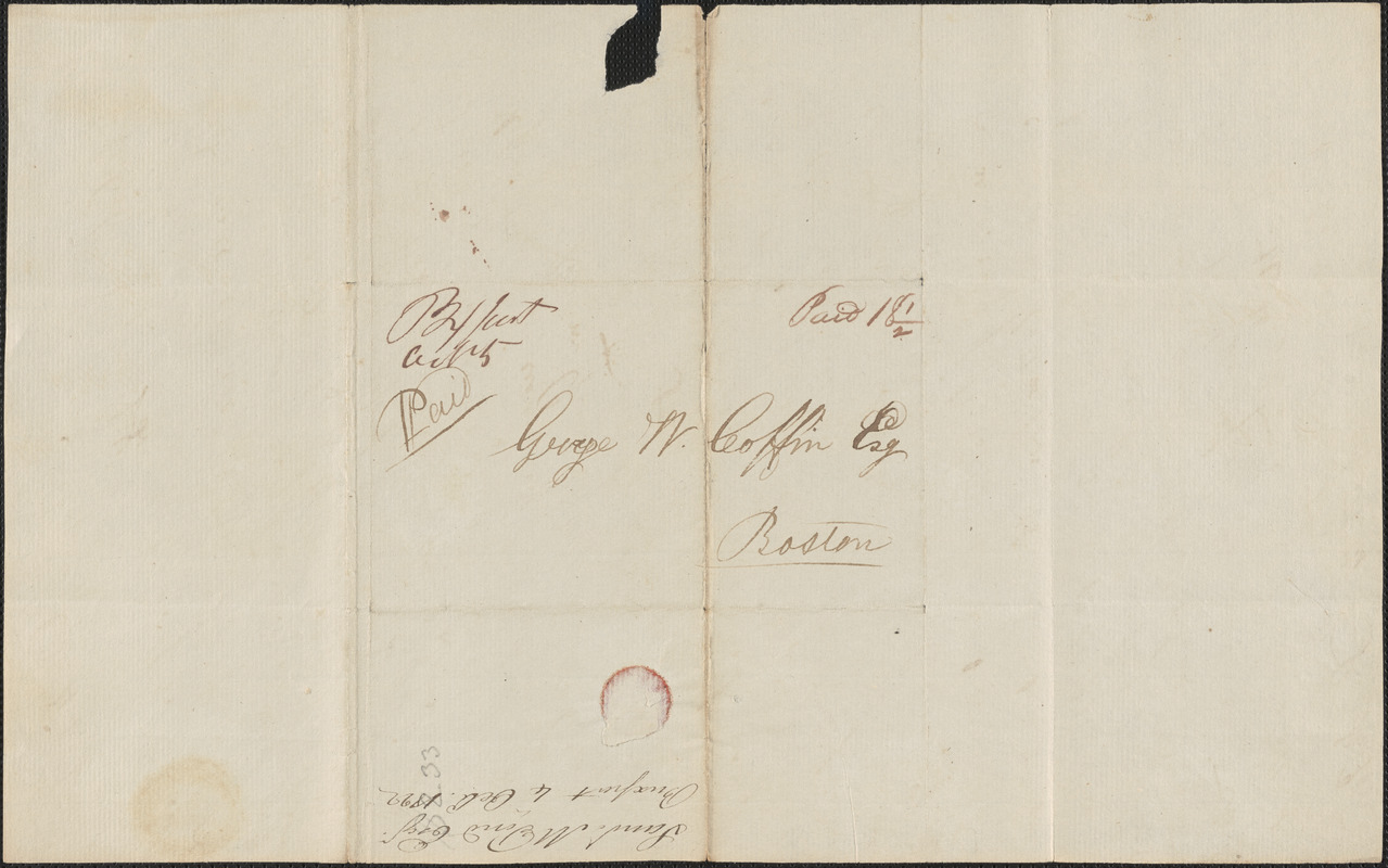 Samuel Pond to George Coffin, 4 October 1822 - Digital Commonwealth