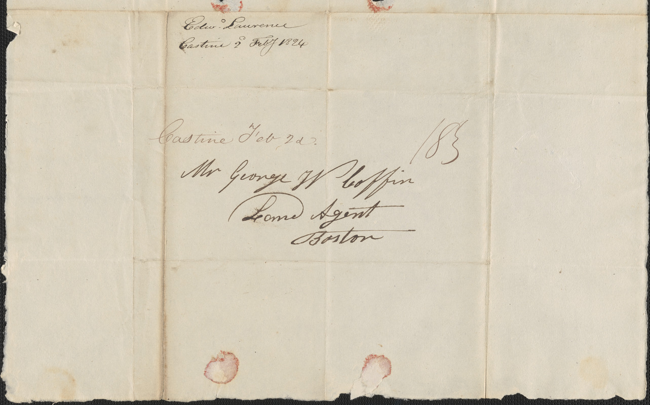 Edward Lawrence to George Coffin, 2 February 1824 - Digital Commonwealth