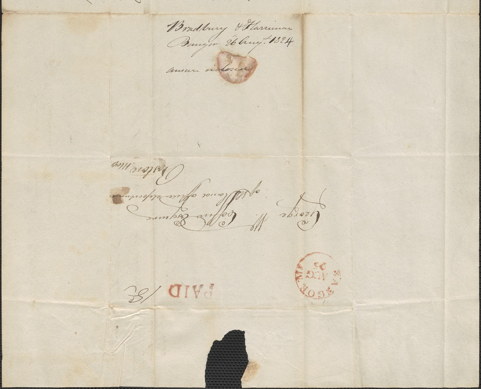 Thomas Bradbury and Samuel Morrisson to George Coffin, 26 August 1824 ...