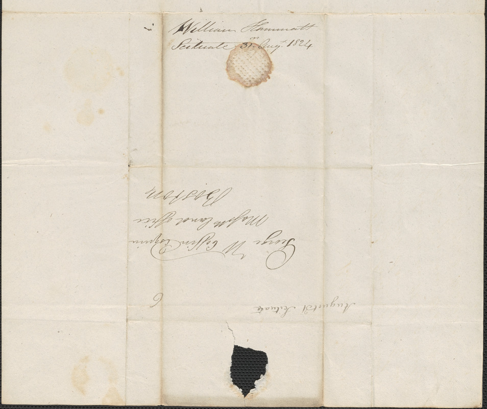 William Hammatt to George Coffin, 31 August 1824 - Digital Commonwealth