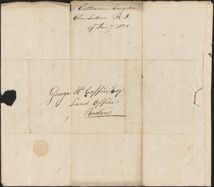 Cathanne Congdon to George Coffin, 19 January 1825