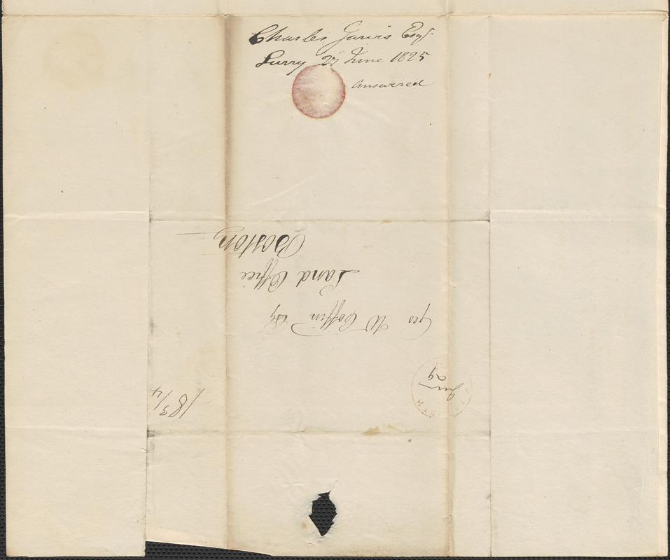 Charles Jarvis to George Coffin, 27 June 1825