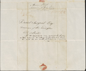 Aaron Wass to Daniel Sargent, 20 July 1825