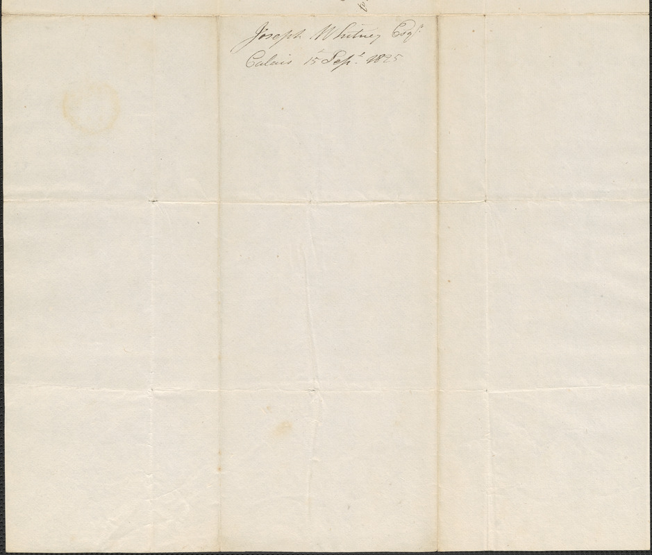 Joseph Whitney to George Coffin, 15 September 1825 - Digital Commonwealth