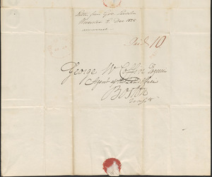 Levi Lincoln to George Coffin, 3 December 1825
