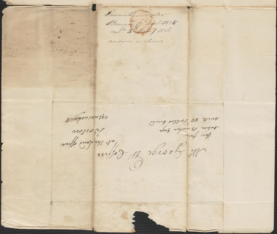 Samuel Louden to George Coffin, 17 December 1825 - Digital Commonwealth