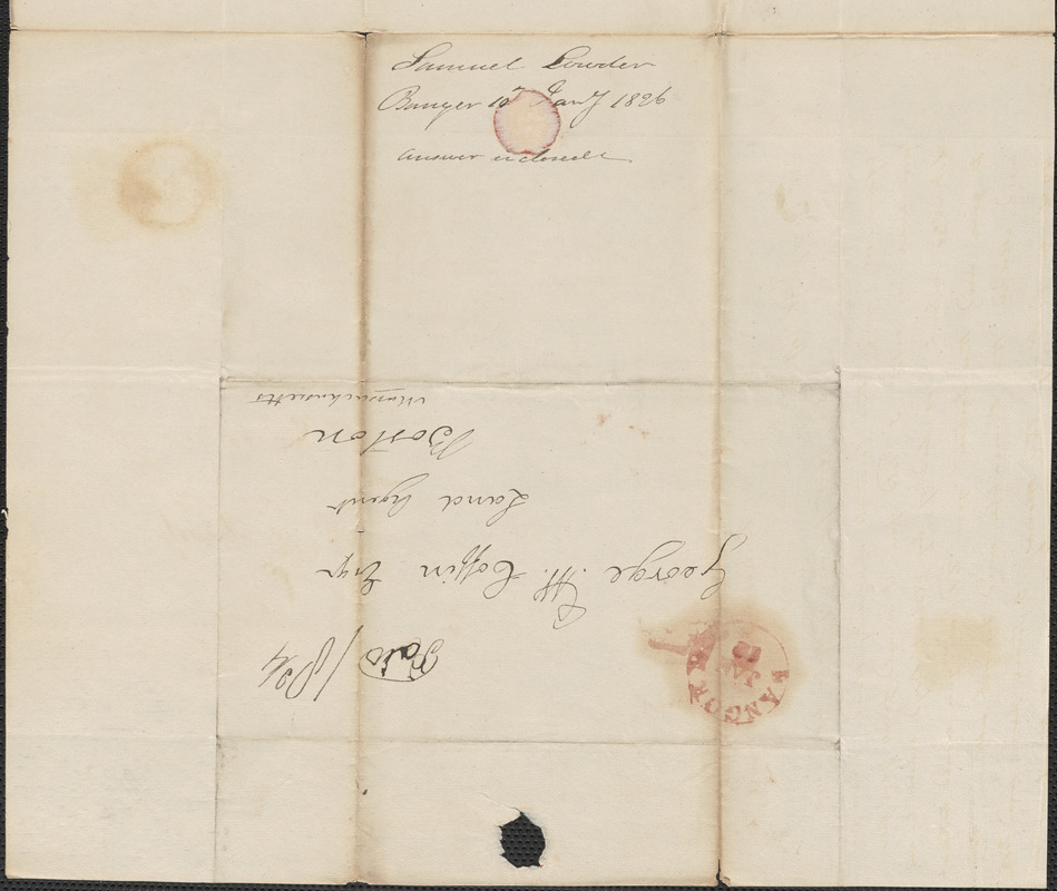 Samuel Louden to George Coffin, 10 January 1826 - Digital Commonwealth