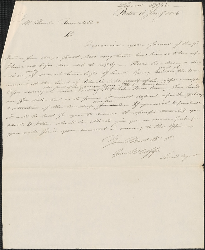 George Coffin to Charles Ramsdell, 18 January 1826 - Digital Commonwealth