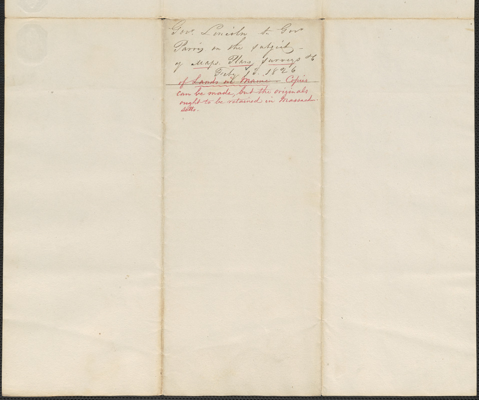 Levi Lincoln to Albion Parris, 13 February 1826 - Digital Commonwealth