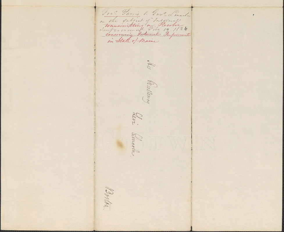 Albion Parris to Levi Lincoln, 17 February 1826