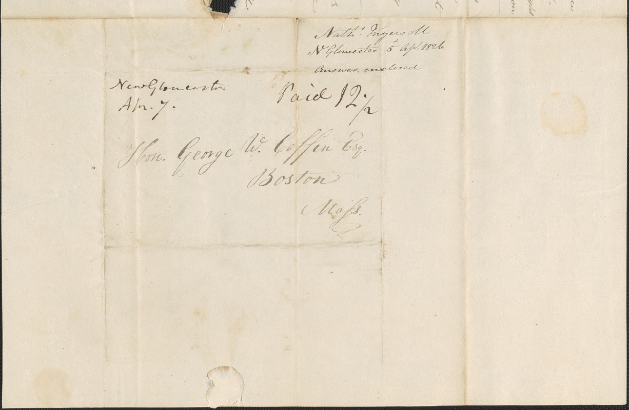 Nathaniel Ingersoll to George Coffin, 5 April 1826 - Digital Commonwealth