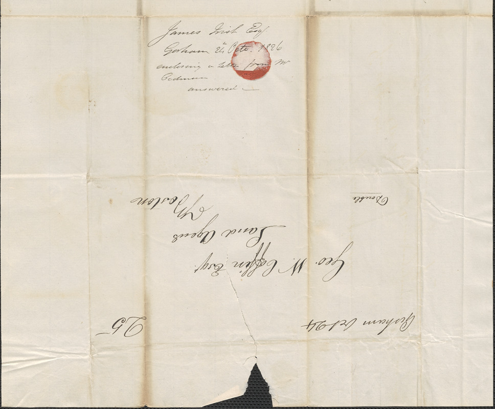 James Irish to George Coffin, 24 October 1826 - Digital Commonwealth