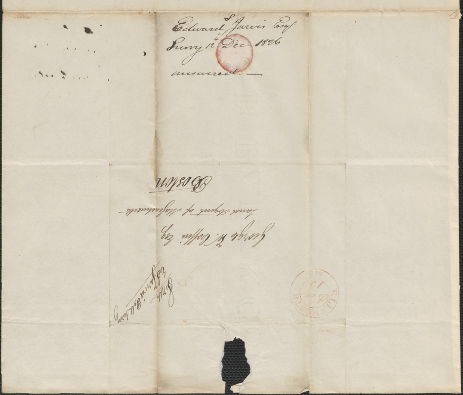 Edward Jarvis to Coffin, 12 December 1826 Digital Commonwealth