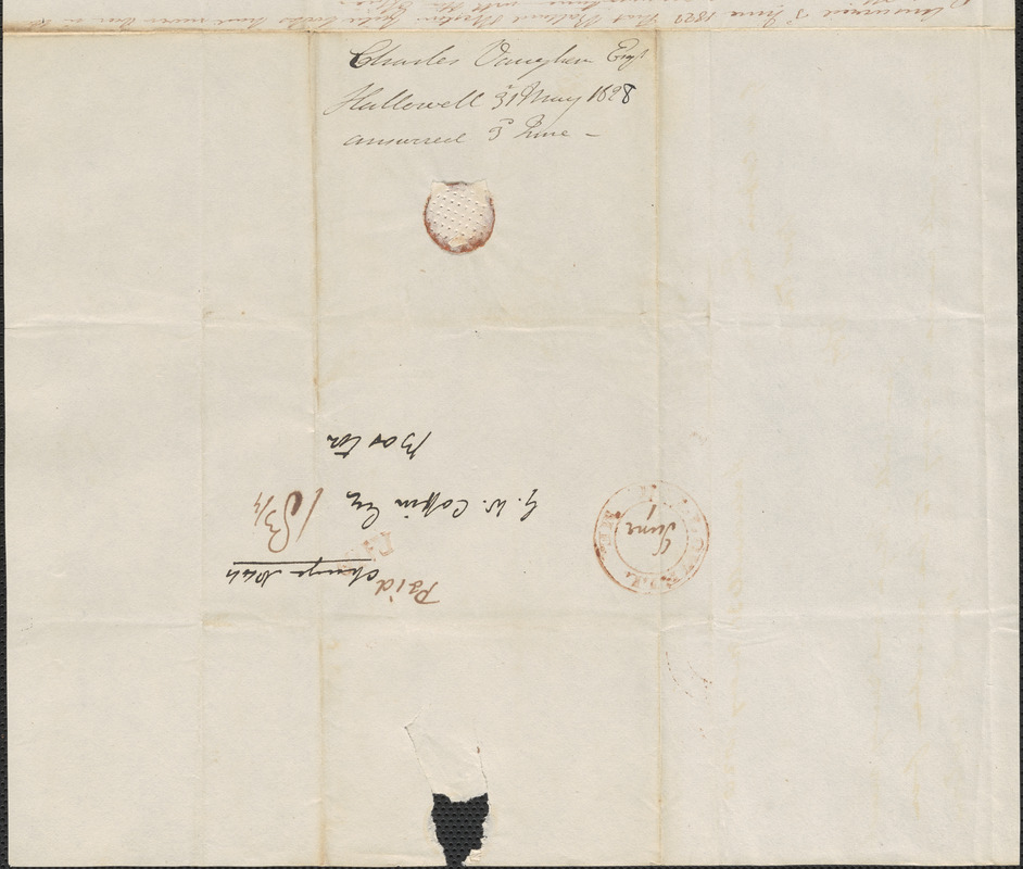 Charles Vaughn to George Coffin, 31 May 1828