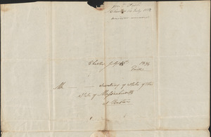 Jonathan Fish to the Secretary of State, 14 July 1828