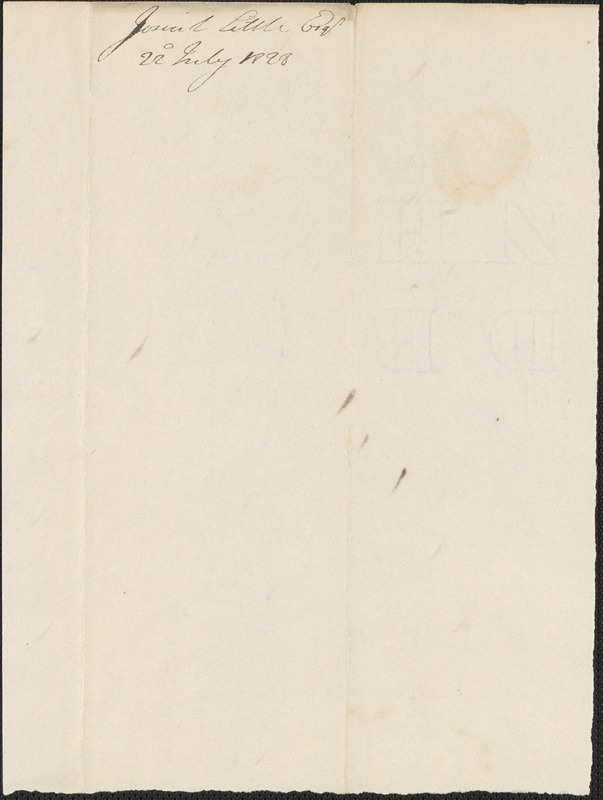 George Coffin to Josiah Little, 22 July 1828 - Digital Commonwealth