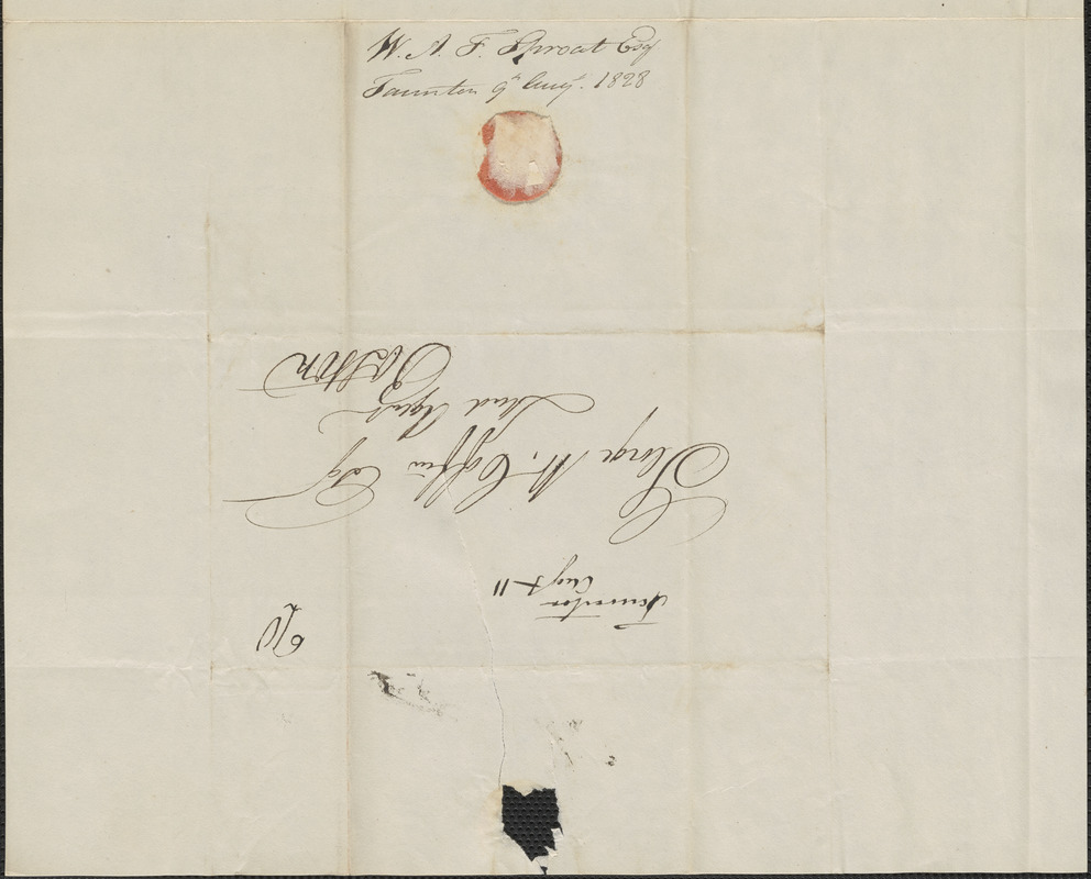William A.F. Sprout to George Coffin, 9 August 1828 - Digital Commonwealth