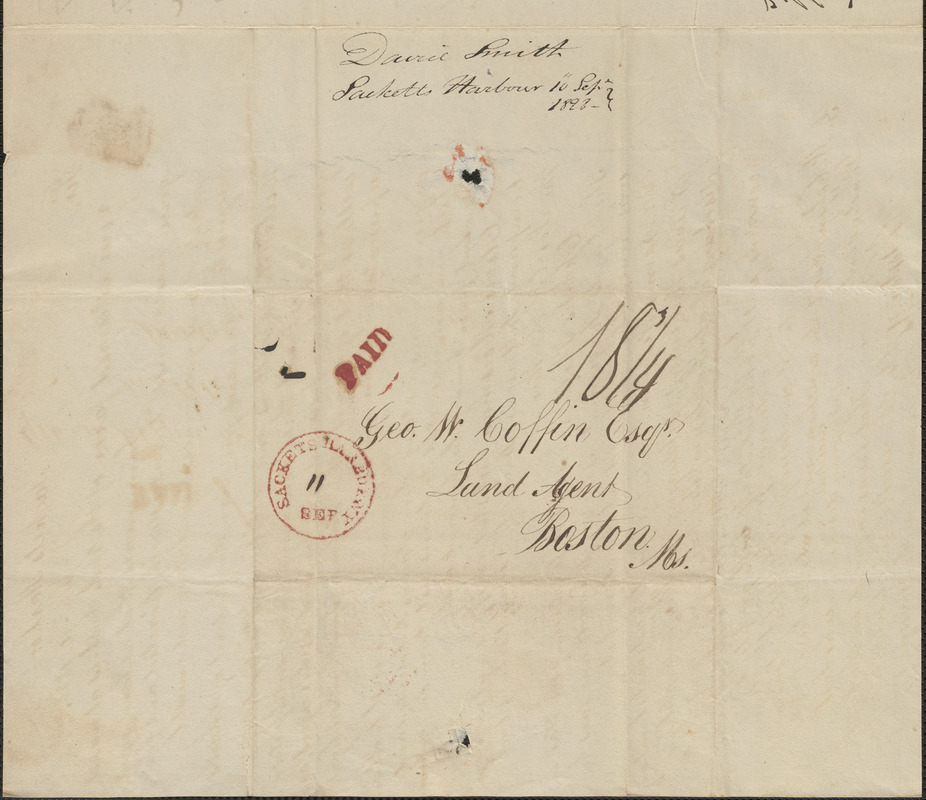 David Smith to George Coffin, 10 September 1828