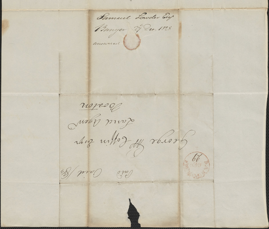 Samuel Louden to George Coffin, 27 December 1828 - Digital Commonwealth