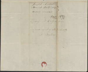 Joseph Miller to George Coffin, 23 April 1829