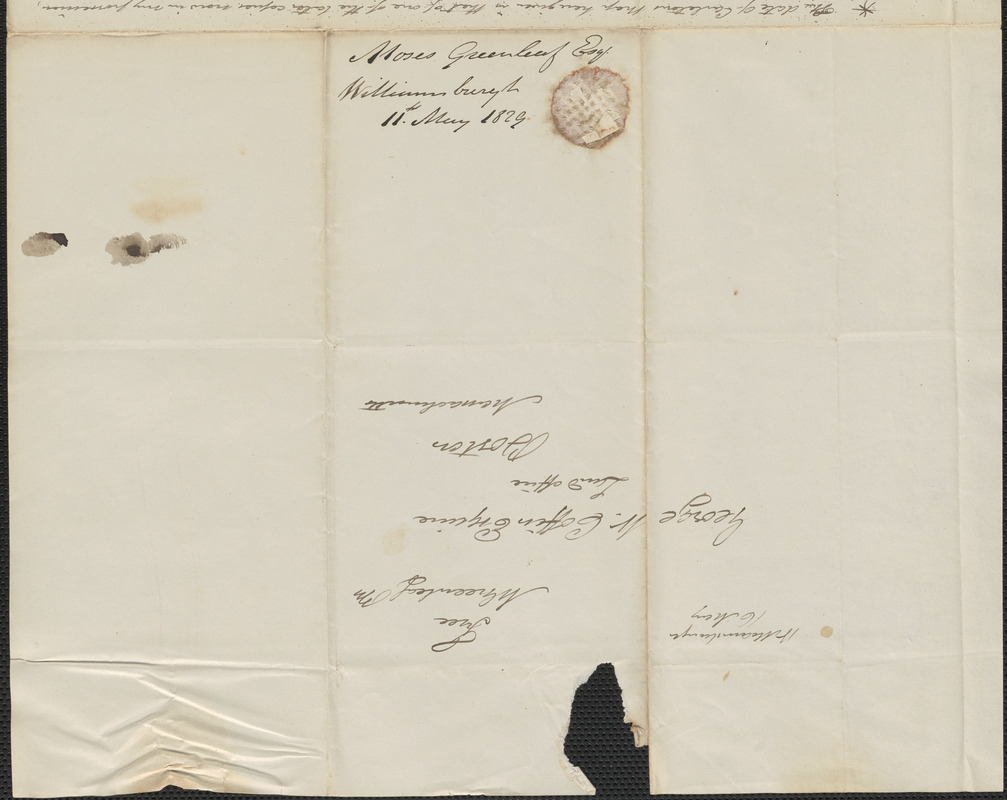 Moses Greenleaf to George Coffin, 11 May 1829 - Digital Commonwealth