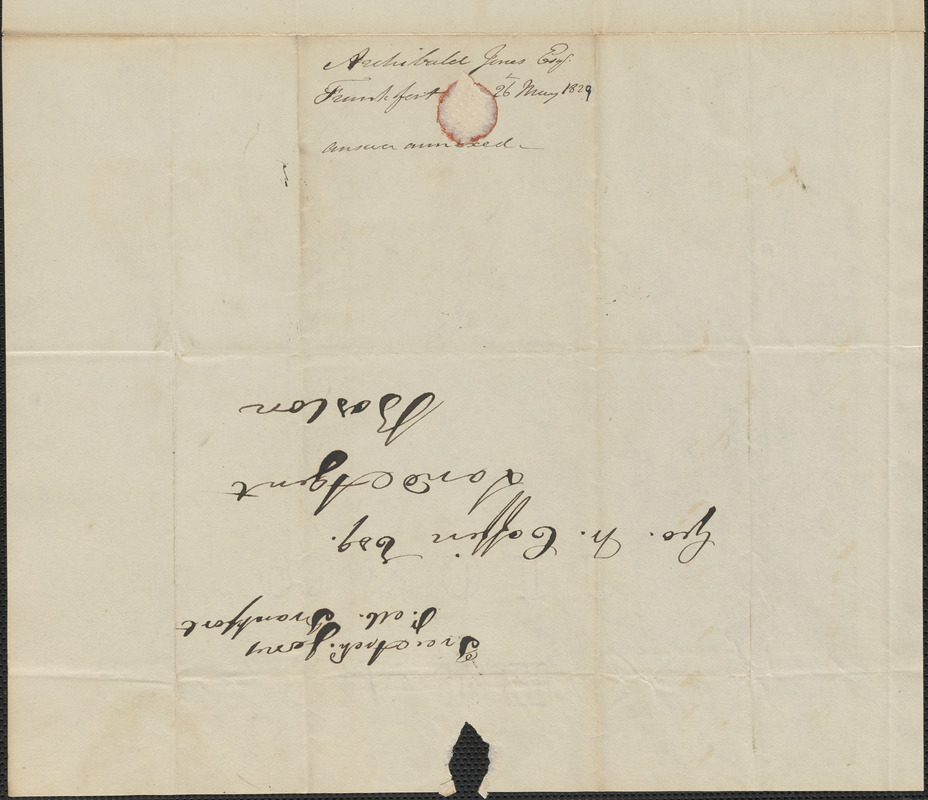 Archibald Jones to George Coffin, 26 May 1829