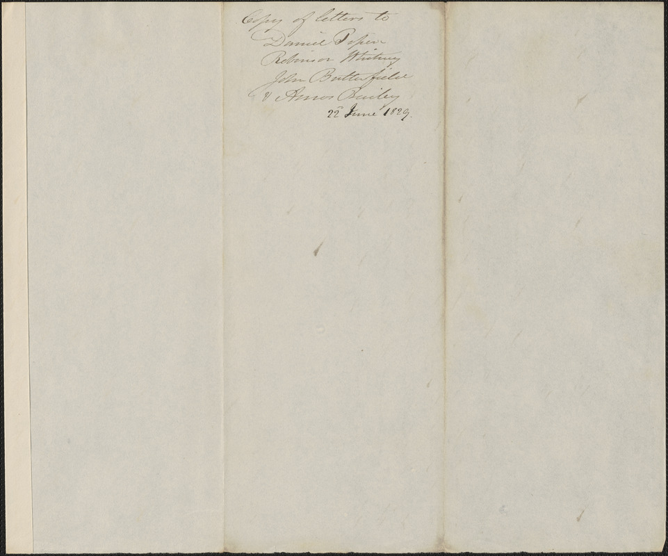 George Coffin to Daniel Piper, 22 June 1829 - Digital Commonwealth